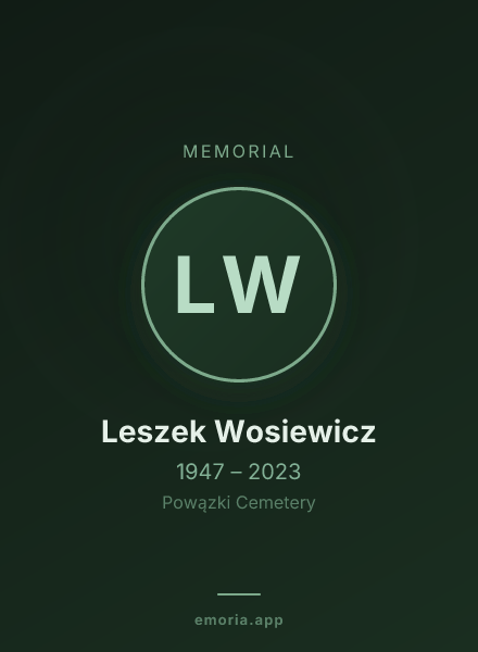 Memorial portrait of Leszek Wosiewicz