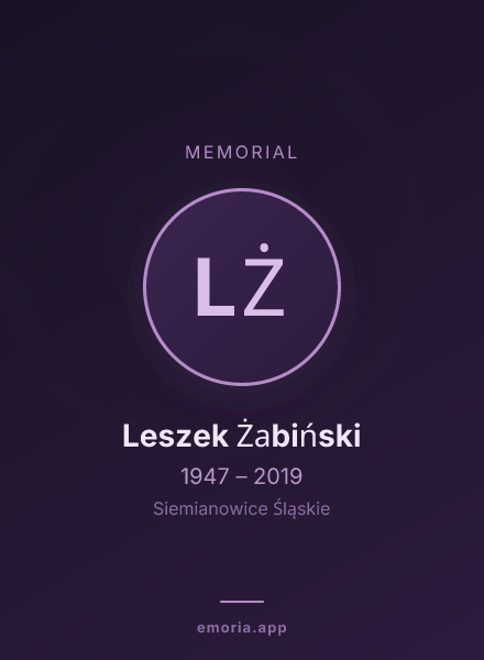 Memorial portrait of Leszek Żabiński