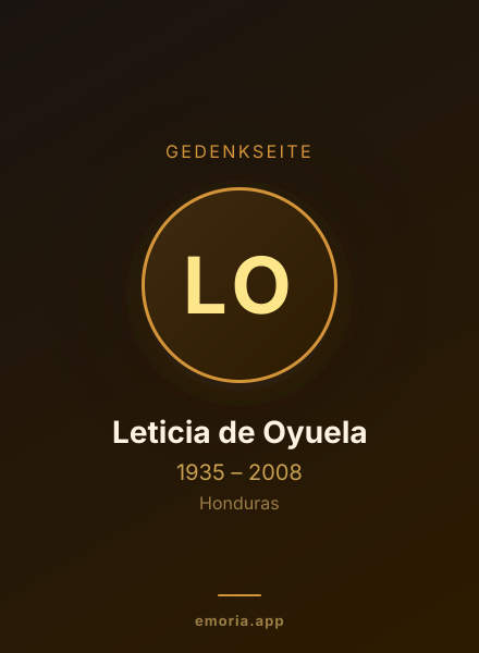 Gedenkportrait von Leticia de Oyuela