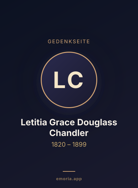 Gedenkportrait von Letitia Grace Douglass Chandler