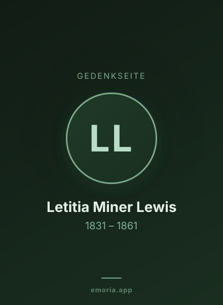 Gedenkportrait von Letitia Miner Lewis
