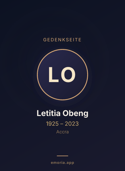 Gedenkportrait von Letitia Obeng