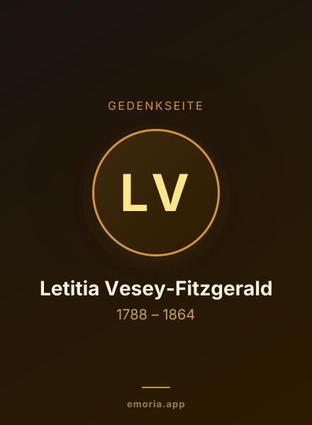 Gedenkportrait von Letitia Vesey-Fitzgerald