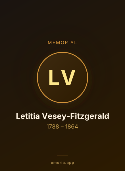 Memorial portrait of Letitia Vesey-Fitzgerald