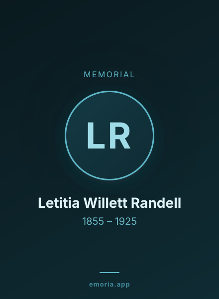 Memorial portrait of Letitia Willett Randell