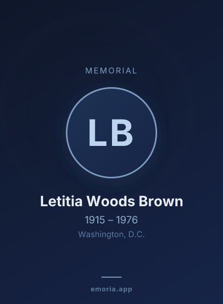 Memorial portrait of Letitia Woods Brown