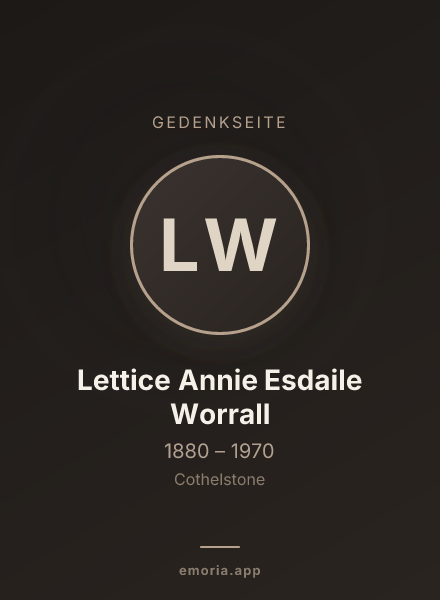 Gedenkportrait von Lettice Annie Esdaile Worrall
