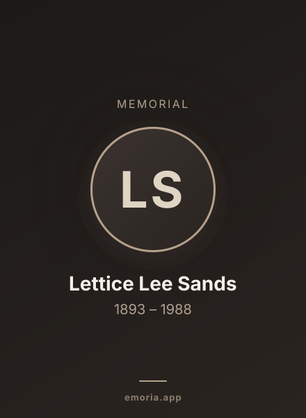 Memorial portrait of Lettice Lee Sands
