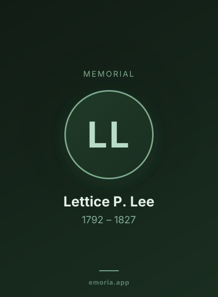 Memorial portrait of Lettice P. Lee