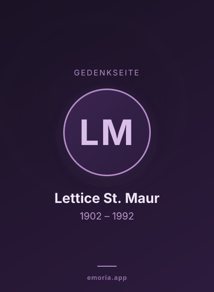 Gedenkportrait von Lettice St. Maur