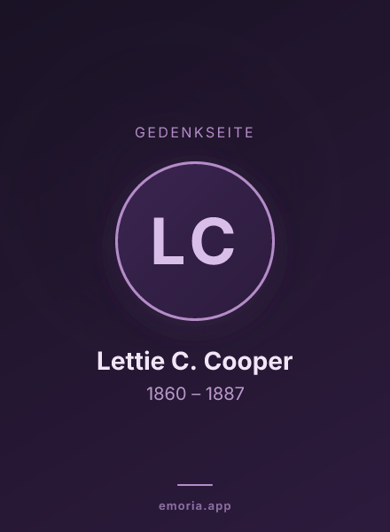 Gedenkportrait von Lettie C. Cooper