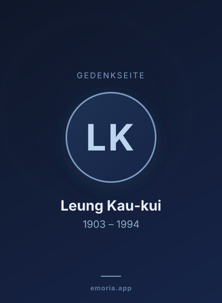Gedenkportrait von Leung Kau-kui