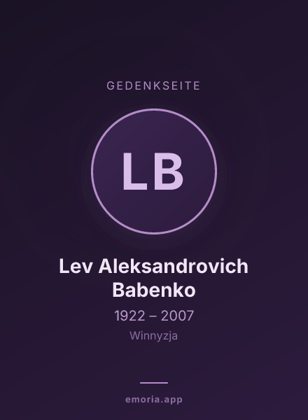 Gedenkportrait von Lev Aleksandrovich Babenko