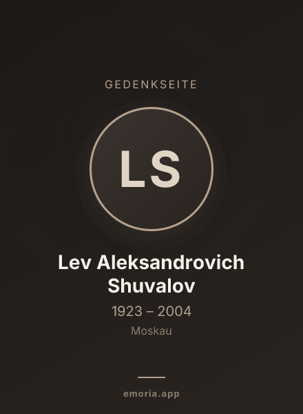 Gedenkportrait von Lev Aleksandrovich Shuvalov