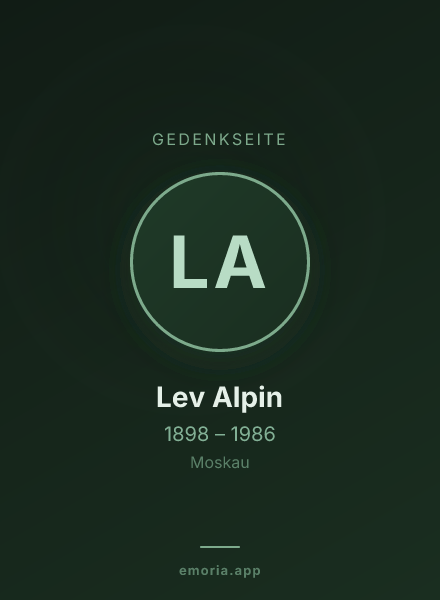 Gedenkportrait von Lev Alpin