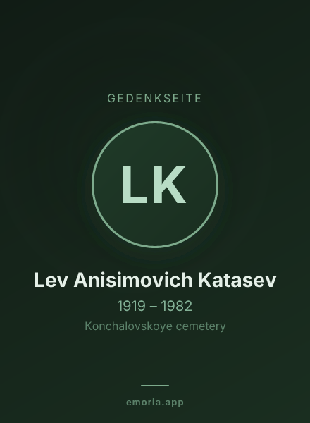 Gedenkportrait von Lev Anisimovich Katasev