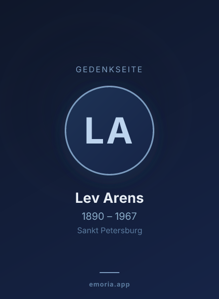 Gedenkportrait von Lev Arens