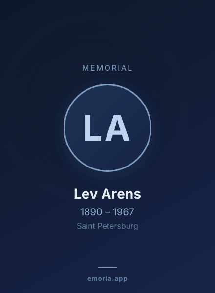 Memorial portrait of Lev Arens