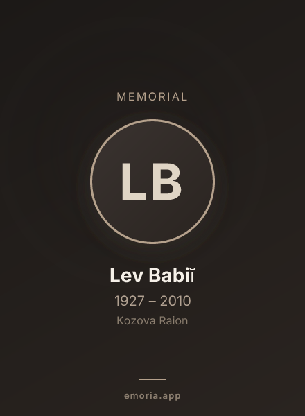 Memorial portrait of Lev Babiĭ