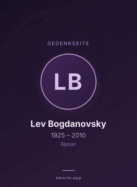 Gedenkportrait von Lev Bogdanovsky