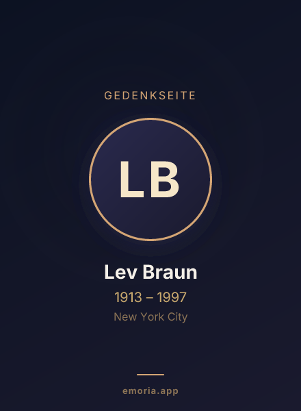 Gedenkportrait von Lev Braun