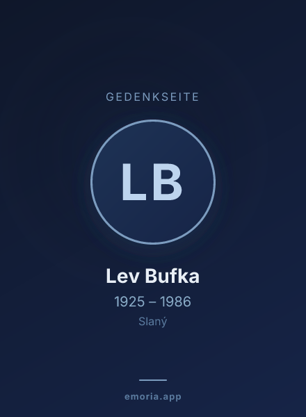 Gedenkportrait von Lev Bufka