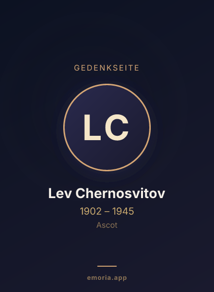 Gedenkportrait von Lev Chernosvitov