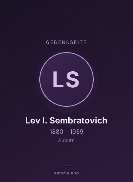 Gedenkportrait von Lev I. Sembratovich
