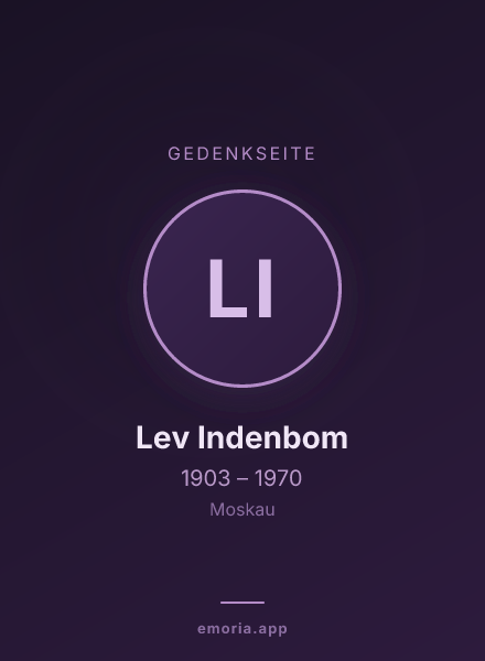 Gedenkportrait von Lev Indenbom
