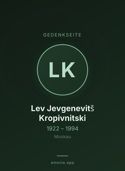 Gedenkportrait von Lev Jevgenevitš Kropivnitski