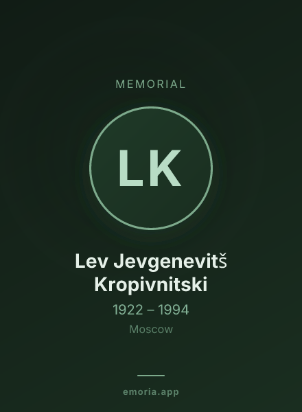 Memorial portrait of Lev Jevgenevitš Kropivnitski