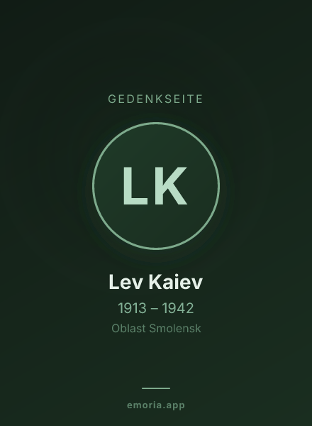 Gedenkportrait von Lev Kaiev