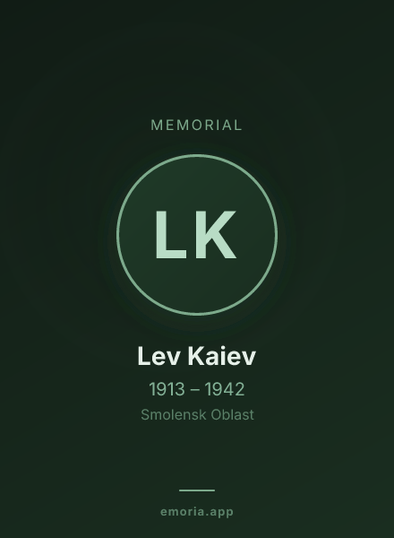 Memorial portrait of Lev Kaiev