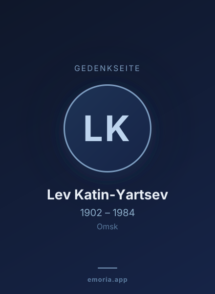 Gedenkportrait von Lev Katin-Yartsev