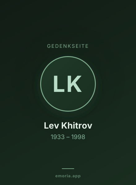 Gedenkportrait von Lev Khitrov