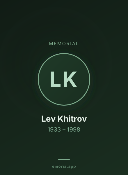 Memorial portrait of Lev Khitrov
