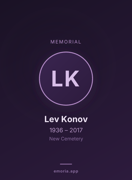 Memorial portrait of Lev Konov