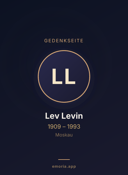 Gedenkportrait von Lev Levin