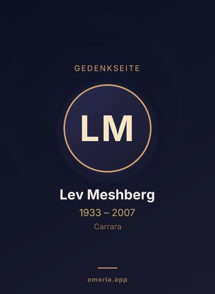 Gedenkportrait von Lev Meshberg