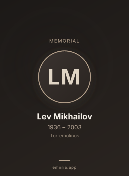 Memorial portrait of Lev Mikhailov