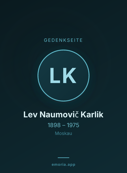 Gedenkportrait von Lev Naumovič Karlik