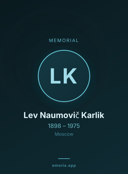 Memorial portrait of Lev Naumovič Karlik