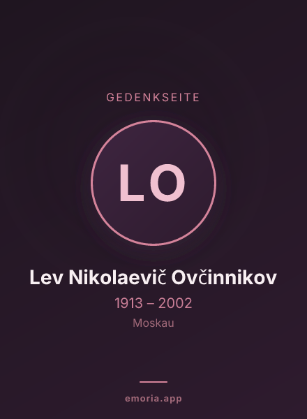 Gedenkportrait von Lev Nikolaevič Ovčinnikov
