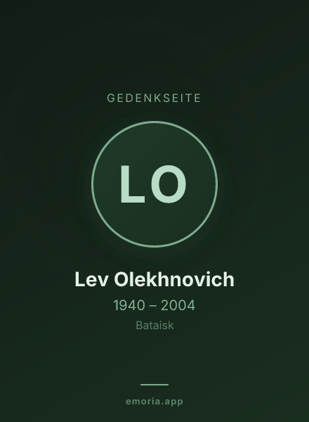 Gedenkportrait von Lev Olekhnovich
