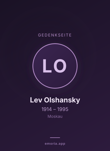 Gedenkportrait von Lev Olshansky