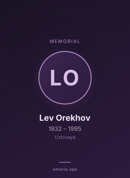 Memorial portrait of Lev Orekhov