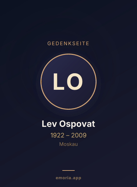 Gedenkportrait von Lev Ospovat