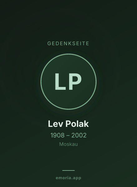 Gedenkportrait von Lev Polak