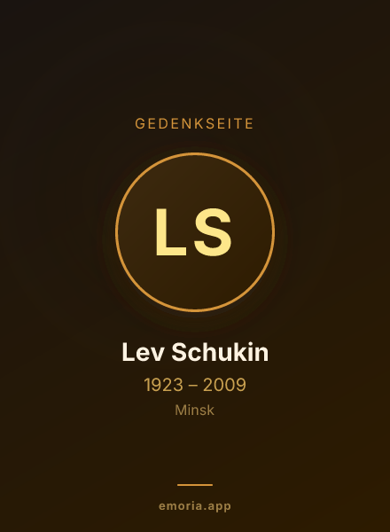 Gedenkportrait von Lev Schukin