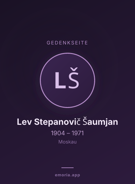 Gedenkportrait von Lev Stepanovič Šaumjan